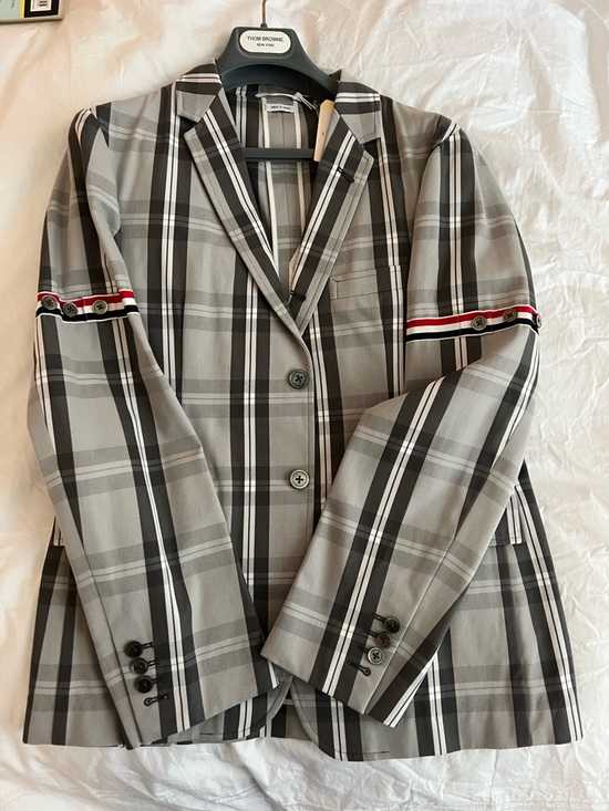 Thom Browne Other - Thom Browne Grey Tartan Classic Sport Coat